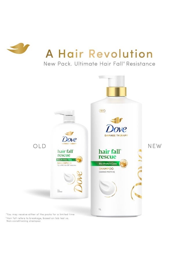 Dove Hair Fall Rescue Shampoo 1 L|| For Damaged Hair|| Hair Fall Control for Thicker Hair - Mild Daily Anti Hair Fall Shampoo for Men & Women - Image 4